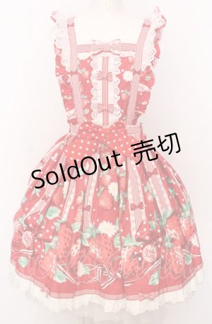 画像: Angelic Pretty / 摘みたていちごエプロン風スカート  アカ O-25-07-23-027-AP-SK-IG-OS