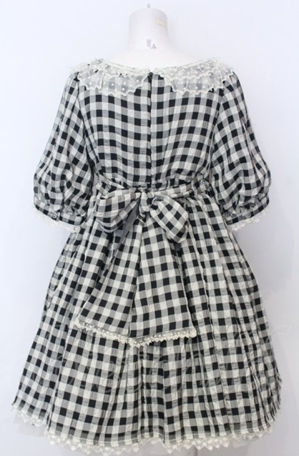 画像4: Angelic Pretty / Sugaryギンガムワンピース  クロ×シロ O-25-07-23-029-AP-OP-IG-OS (4)