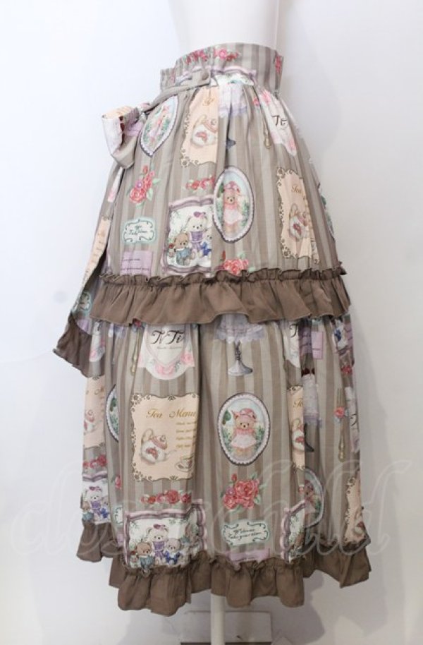 画像2: axes femme kawaii / ティティ×ベアファミリースカート  ベージュ O-25-07-23-041-AX-SK-IG-OS (2)