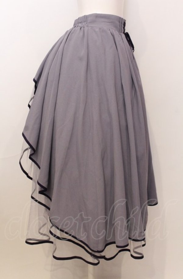 画像2: axes femme POETIQUE / リボン花柄バックフリルスカート  ラベンダー O-25-07-23-046-AX-SK-IG-ZT204 (2)