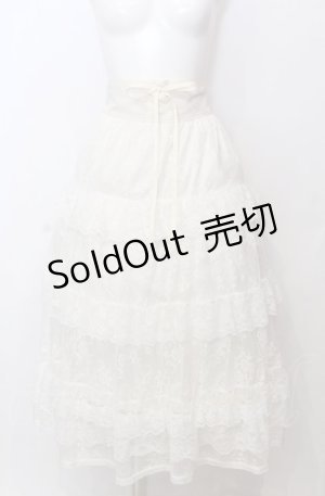 画像: axes femme / 編上レースティアードスカート  オフ O-25-07-23-057-AX-SK-IG-OS