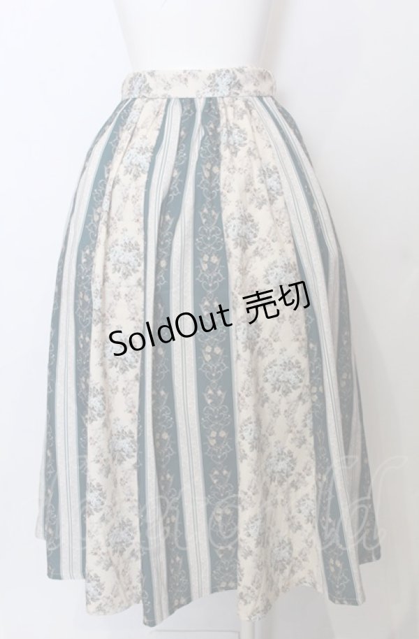 画像3: axes femme / オーナメント×花柄切替スカート  オフ×グリーン O-25-07-23-058-AX-SK-IG-ZT508 (3)