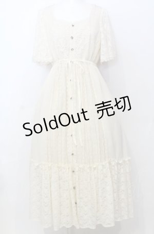 画像: axes femme / レース×シフォンドレス風ワンピース  アイボリー O-25-07-23-061-AX-OP-IG-OS