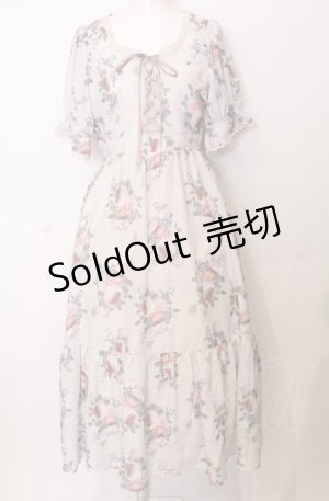 画像: axes femme / ミルフィーユローズ柄ワンピース  オフ O-25-07-23-065-AX-OP-IG-ZT262