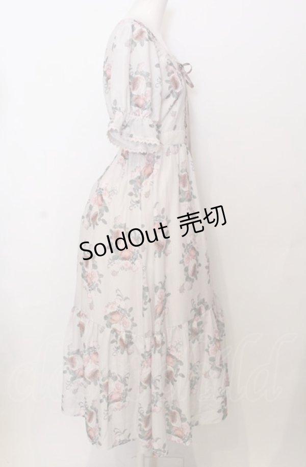 画像2: axes femme / ミルフィーユローズ柄ワンピース  オフ O-25-07-23-065-AX-OP-IG-ZT262 (2)