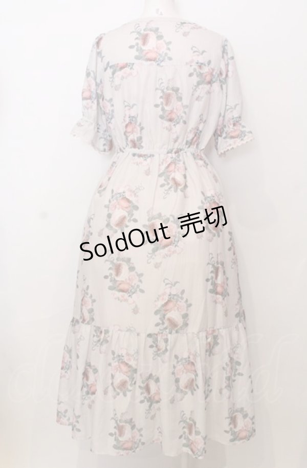 画像3: axes femme / ミルフィーユローズ柄ワンピース  オフ O-25-07-23-065-AX-OP-IG-ZT262 (3)