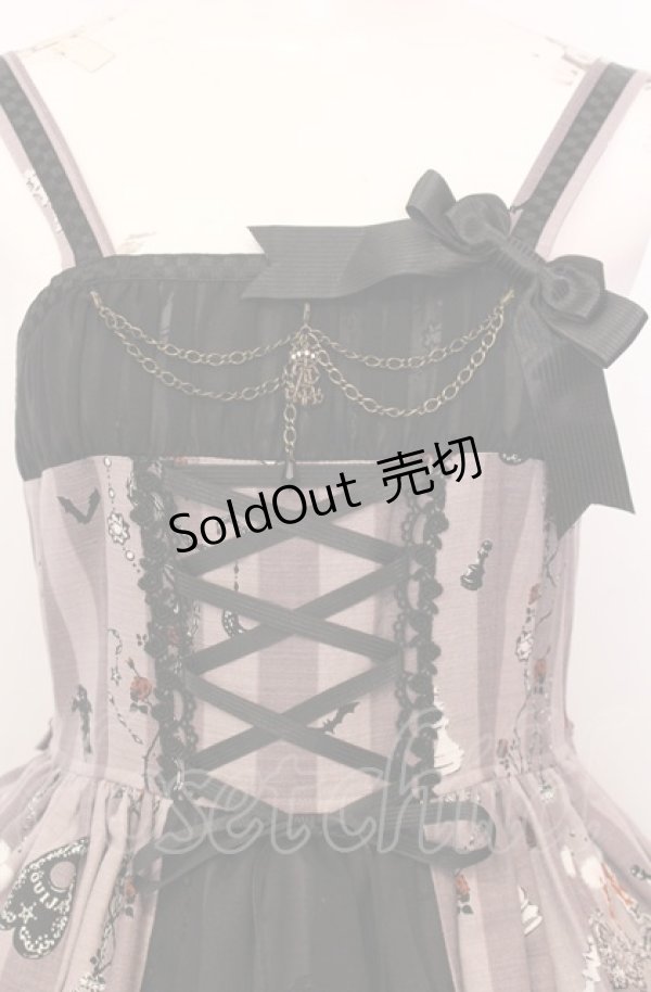 画像2: ALICE and the PIRATES / Rosy night’s Masquerade柄ジャンパースカートII  グレー O-25-07-23-010-PA-OP-IG-OS (2)