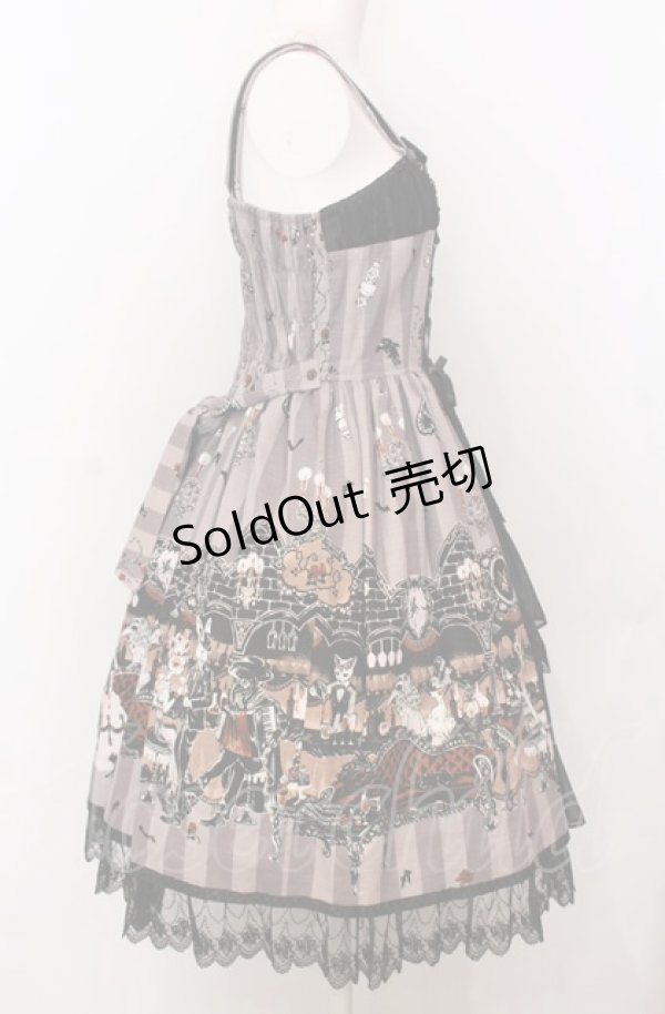 画像3: ALICE and the PIRATES / Rosy night’s Masquerade柄ジャンパースカートII  グレー O-25-07-23-010-PA-OP-IG-OS (3)