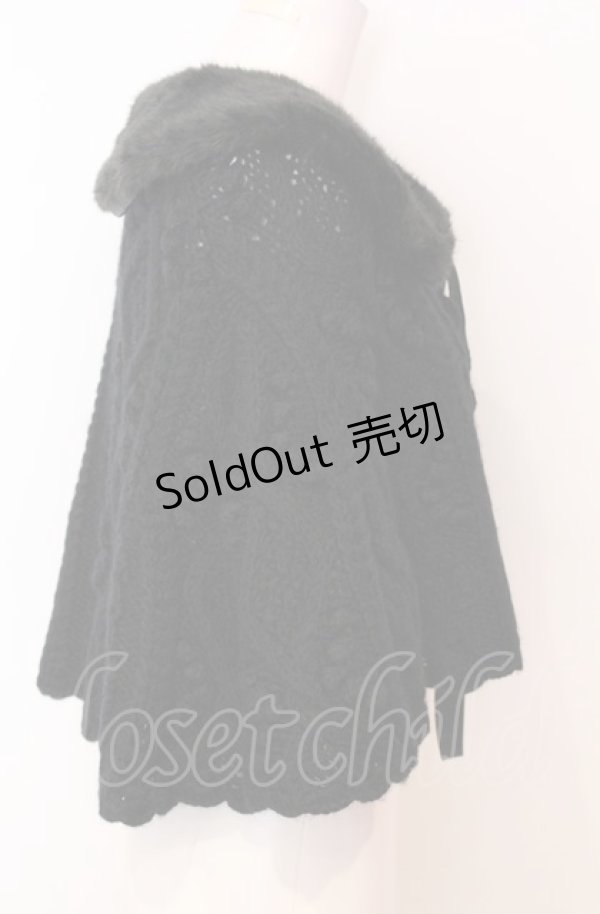 画像2: ALICE and the PIRATES / アラン編みニットケープ（2014）  クロ O-25-07-23-002-PA-JA-IG-OS (2)