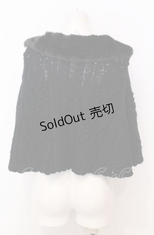 画像3: ALICE and the PIRATES / アラン編みニットケープ（2014）  クロ O-25-07-23-002-PA-JA-IG-OS (3)