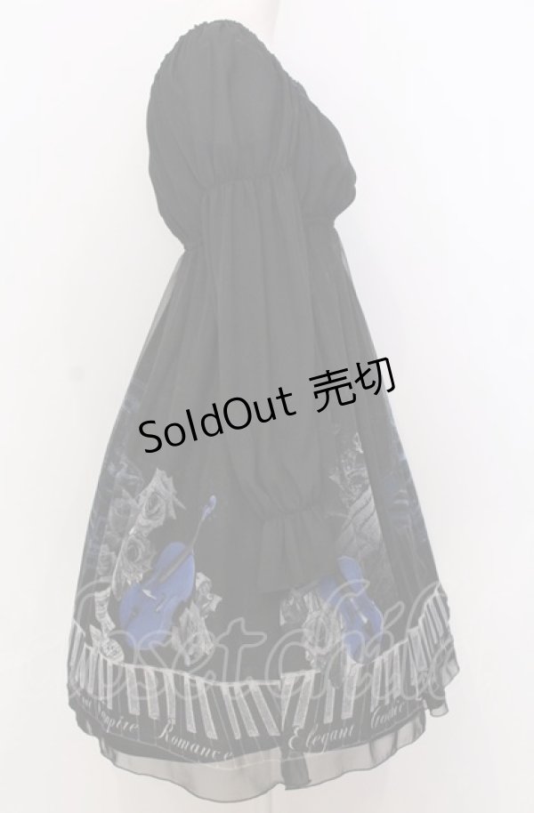 画像3: Moi-meme-Moitie / チェンバロ三重奏プリントシフォンワンピース 2 ブラック×ブルー O-25-07-23-024-MO-OP-IG-OS (3)