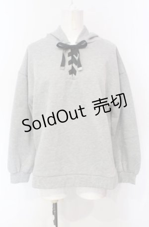 画像: axes femme / レースアップパーカープルオーバー F グレー O-25-07-24-032-AX-TO-OW-OS
