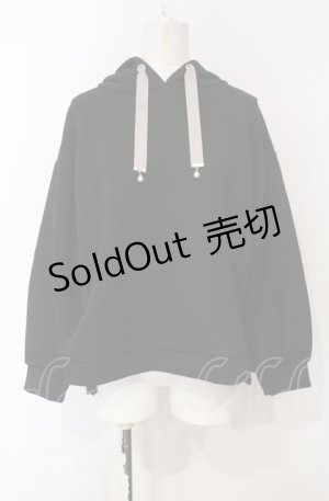 画像: axes femme / バックフリルパーカープルオーバー F クロ O-25-07-24-035-AX-TO-OW-OS