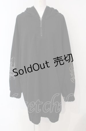 画像: Qutie Frash / バイカラーフーディ  ブラック×グレー O-25-07-24-044-QU-TO-IG-ZT074