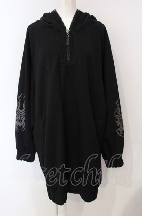 画像1: Qutie Frash / バイカラーフーディ  ブラック×グレー O-25-07-24-044-QU-TO-IG-ZT074 (1)