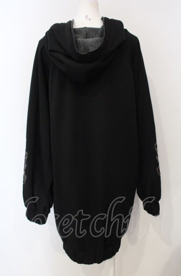 画像3: Qutie Frash / バイカラーフーディ  ブラック×グレー O-25-07-24-044-QU-TO-IG-ZT074 (3)