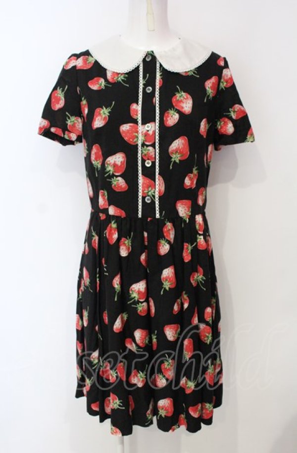 画像1: Jane Marple / Veryストロベリーのワンピース M クロ O-25-07-24-047-JM-OP-IG-ZT078 (1)