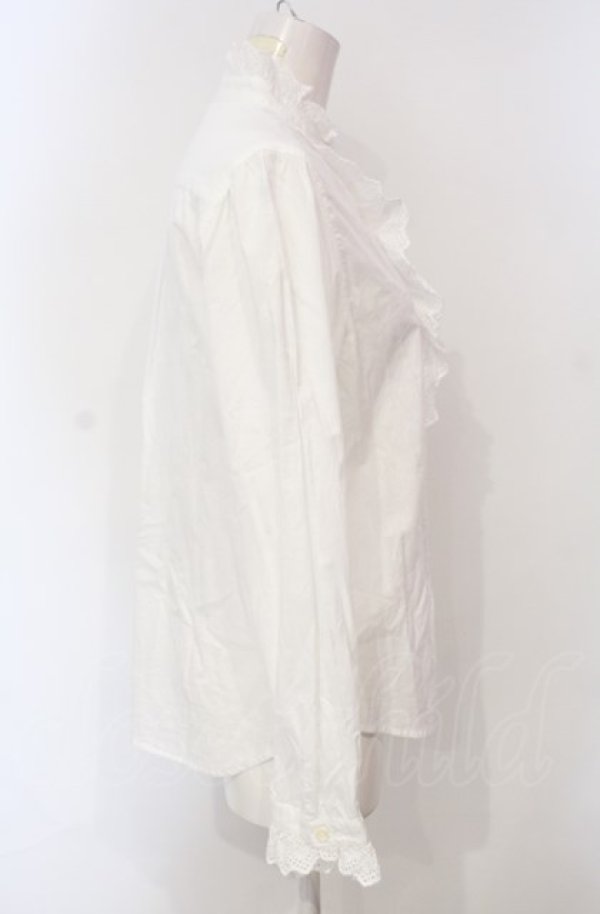 画像3: Jane Marple / コットンレーススタンドネックブラウス m シロ O-25-07-24-049-JM-BL-IG-OS (3)