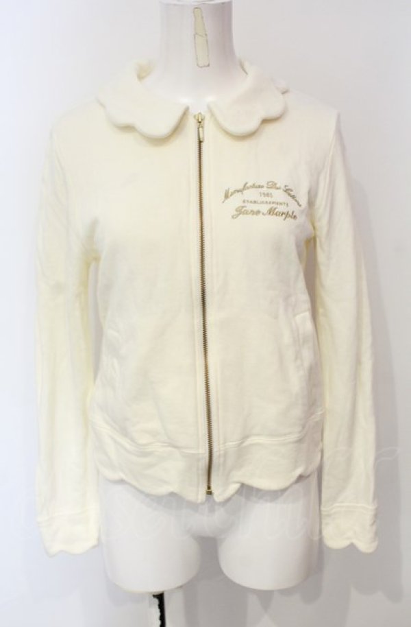 画像1: Jane Marple / スカラップトリミングのジップアップ M オフ O-25-07-24-050-JM-TO-IG-ZT464 (1)