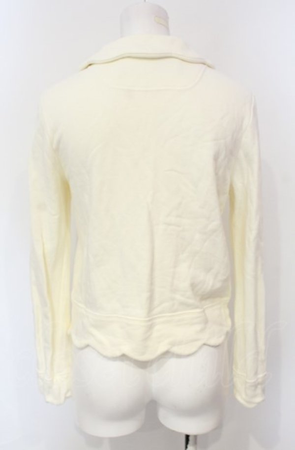 画像4: Jane Marple / スカラップトリミングのジップアップ M オフ O-25-07-24-050-JM-TO-IG-ZT464 (4)