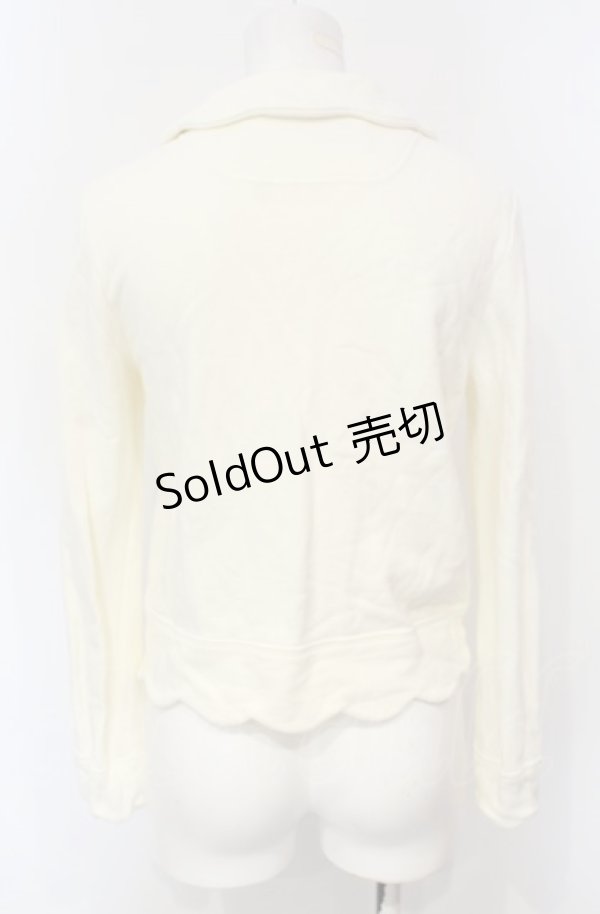 画像4: Jane Marple / スカラップトリミングのジップアップ M オフ O-25-07-24-050-JM-TO-IG-ZT464 (4)