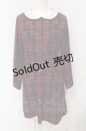 画像: Fi.n.t / 丸襟チェックワンピース  アカ O-25-07-24-059-CA-OP-IG-ZT028