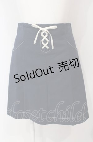 画像: Fi.n.t / フロントレースアップタイトスカート  ネイビー O-25-07-24-063-CA-SK-IG-ZT0731D