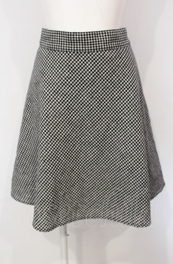 画像1: Fi.n.t / 千鳥格子フレアスカート  クロ×シロ O-25-07-24-065-CA-SK-IG-ZT104 (1)
