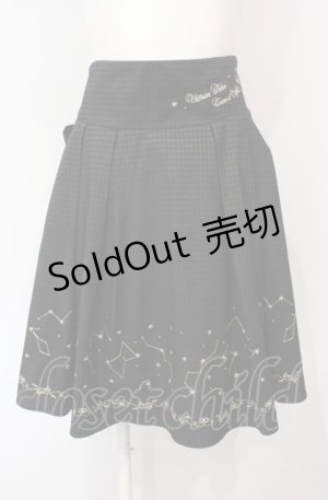 画像: Amavel / 星座刺繍入り　チェック柄BACKリボンスカート  クロ O-25-07-24-067-CA-SK-IG-OS