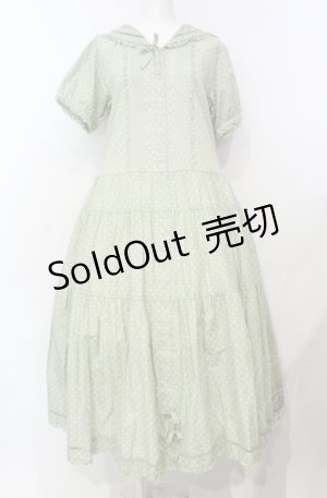 画像: PINK HOUSE / ドットセーラーワンピース  ミント O-25-07-24-021-LO-OP-IG-OS