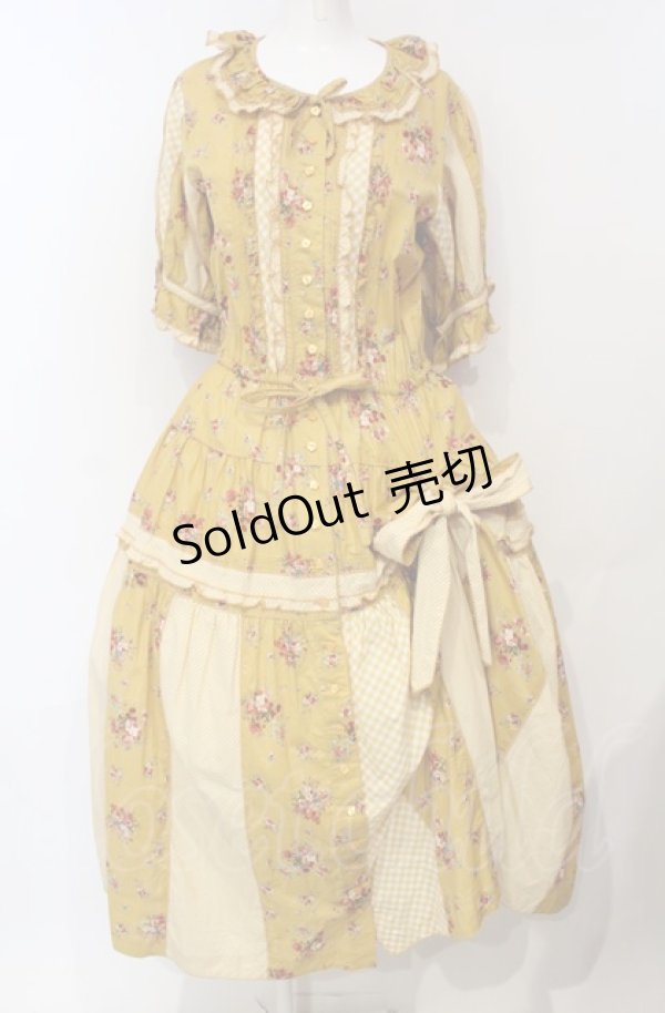 画像1: PINK HOUSE / ドロシーブーケプリントワンピース  イエロー O-25-07-24-022-LO-OP-IG-OS (1)