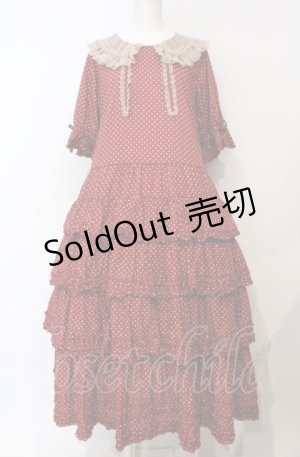 画像: PINK HOUSE / 襟付き水玉プリントワンピース  アカ O-25-07-24-023-LO-OP-IG-OS