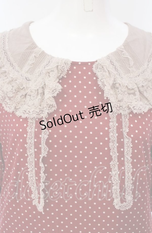 画像2: PINK HOUSE / 襟付き水玉プリントワンピース  アカ O-25-07-24-023-LO-OP-IG-OS (2)