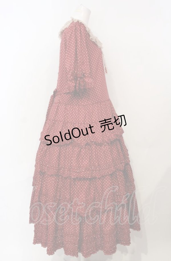 画像3: PINK HOUSE / 襟付き水玉プリントワンピース  アカ O-25-07-24-023-LO-OP-IG-OS (3)