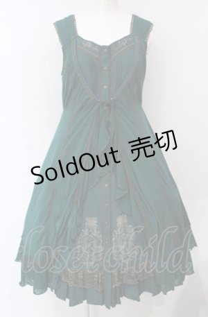 画像: Ozz oneste / カメオプリントジレワンピース  グリーン O-25-07-24-025-OO-OP-IG-OS