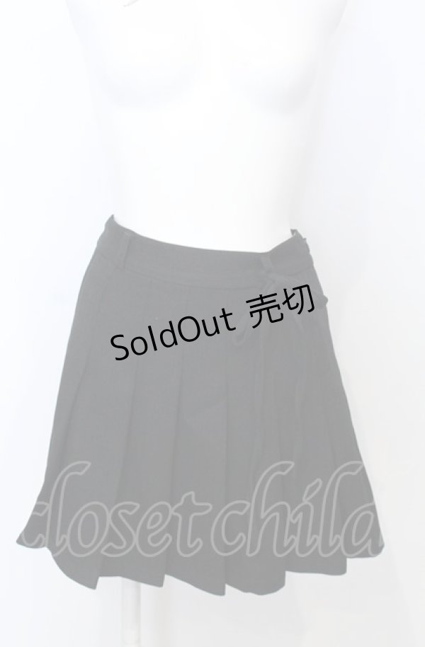 画像1: axes femme / リボンセットプリーツスカパン  クロ O-25-07-25-001-AX-PA-IG-ZT061 (1)