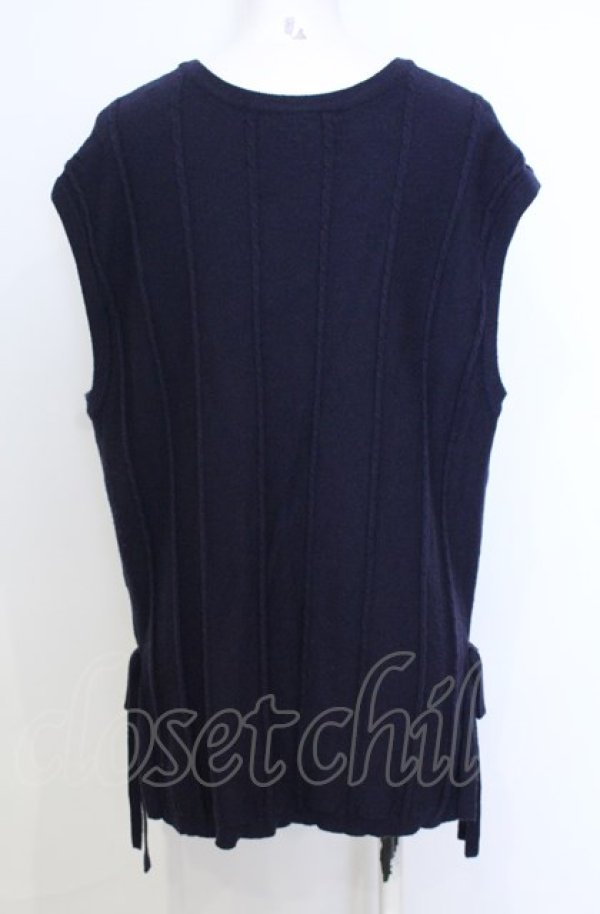 画像3: an another angelus / 細ケーブルニットベスト  ネイビー O-25-09-03-1009-CA-TO-IG-ZT010 (3)