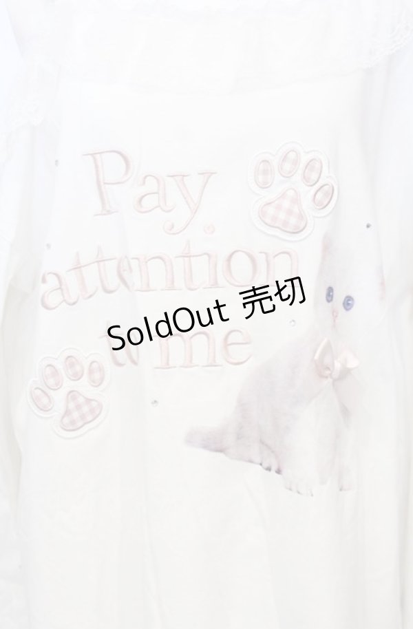 画像2: Ank Rouge / ねこちゃんロンT M ホワイト O-25-07-25-004-CA-TO-YM-OS (2)