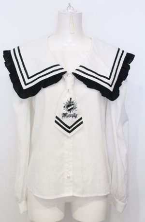 画像: Jamieエーエヌケー / ゴシック刺繍ネクタイブラウス  シロ O-25-07-25-005-LO-BL-YM-OS