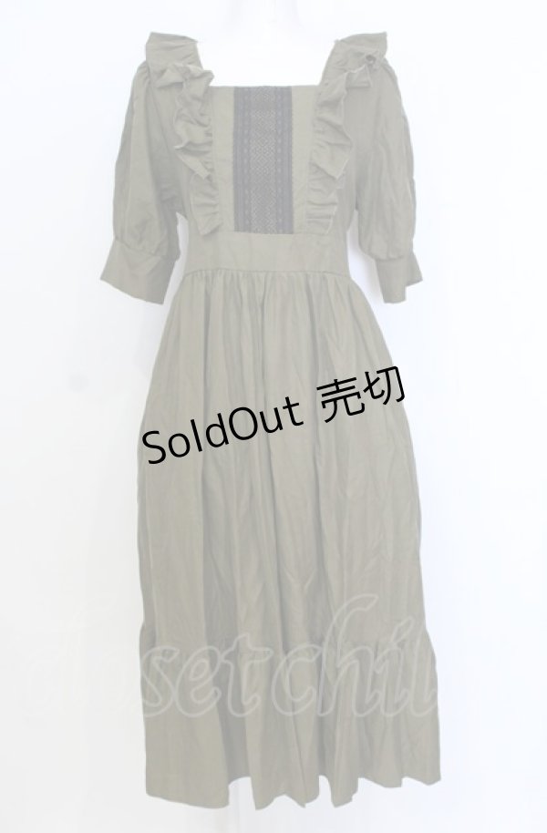 画像1: marcHenTica / シャルロットワンピース  オリーブ O-25-07-25-047-LO-OP-OW-OS (1)