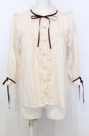 画像: axes femme POETIQUE / フリルボリューム袖ブラウス M キナリ O-25-07-25-006-AX-BL-OW-OS