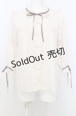 画像: axes femme POETIQUE / フリルボリューム袖ブラウス M キナリ O-25-07-25-006-AX-BL-OW-OS