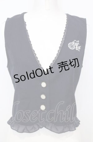 画像: axes femme POETIQUE / 懐中時計刺繍ベスト M ネイビー O-25-07-25-009-AX-TO-OW-OS