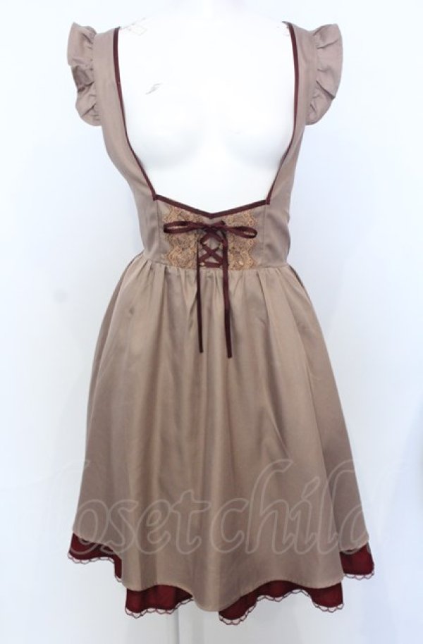 画像1: axes femme POETIQUE / バックデザインサス付きスカート M ブラウン×ワイン O-25-07-25-025-AX-OP-OW-ZT509 (1)