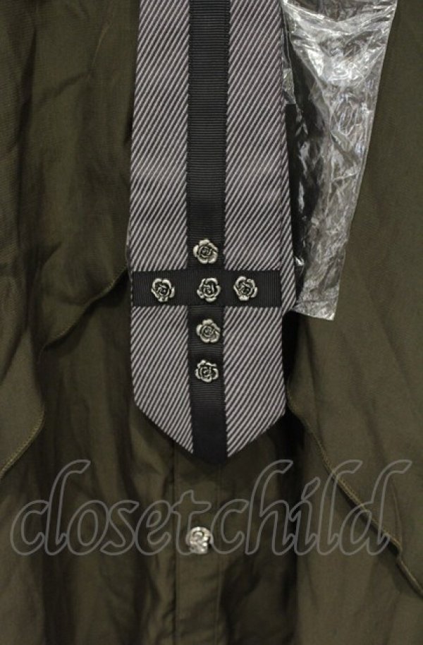 画像2: ALGONQUINS / タイつきオーバーブラウス  カーキグリーン O-25-07-26-027-AL-BL-IG-OS (2)