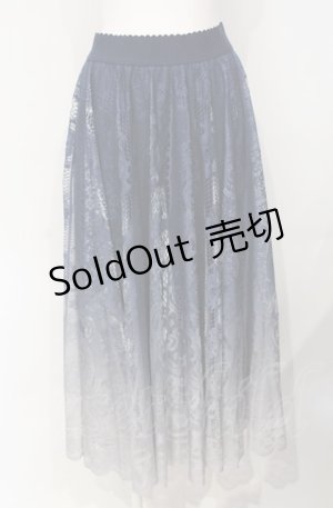 画像: axes femme / グラデレースサーキュラースカート  ネイビー系 O-25-07-26-031-AX-SK-IG-OS