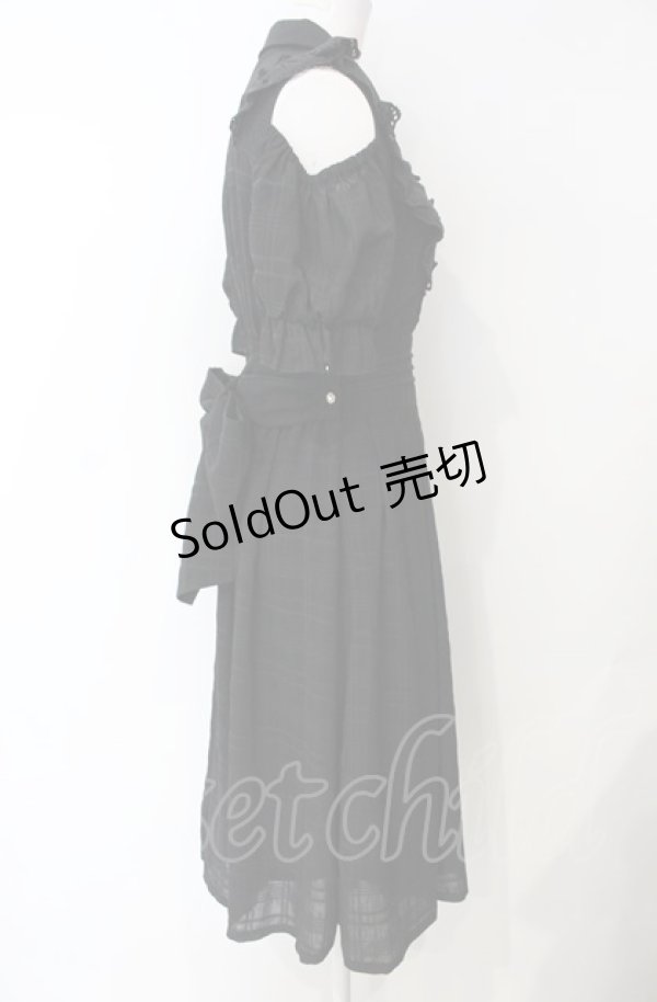 画像3: axes femme POETIQUE / オフショル×チェック切替ワンピース  クロ O-25-07-26-040-AX-OP-IG-OS (3)