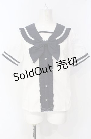 画像: axes femme kawaii / セーラー襟ブラウス  ホワイト×ネイビー O-25-07-26-047-AX-BL-IG-OS