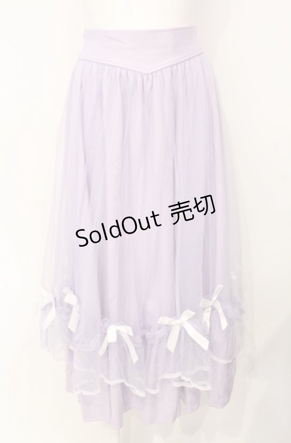 画像1: axes femme POETIQUE / マリンチュールリボンスカート  ラベンダー O-25-07-26-048-AX-SK-IG-ZT506 (1)