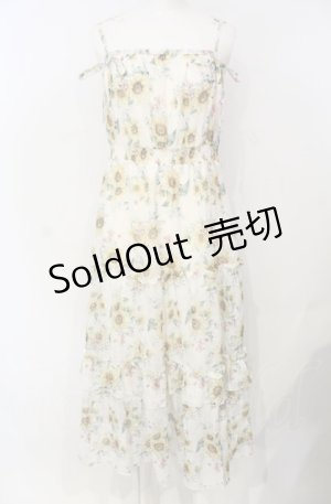 画像: axes femme / ひまわり柄キャミワンピース  オフ×イエロー O-25-07-26-054-AX-OP-IG-OS
